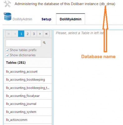 DoliMyAdmin - Dolibarr Database administration