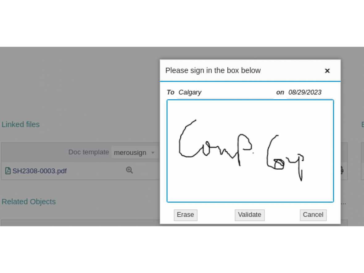 MerouSign, Electronic Signature for Dolibarr Sipment sheets