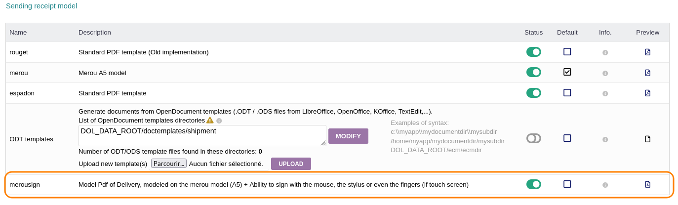 MerouSign (Electronic Signature for Dolibarr Shipment sheets, merou template A5)