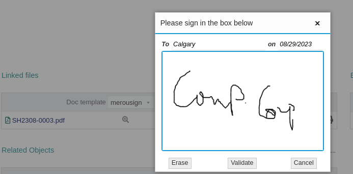 MerouSign (Electronic Signature for Dolibarr Shipment sheets, merou template A5)