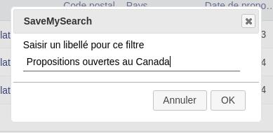 Module SaveMySearch : Outils pour sauvegarder et retrouver des filtres personnalisés dans les listes Dolibarr