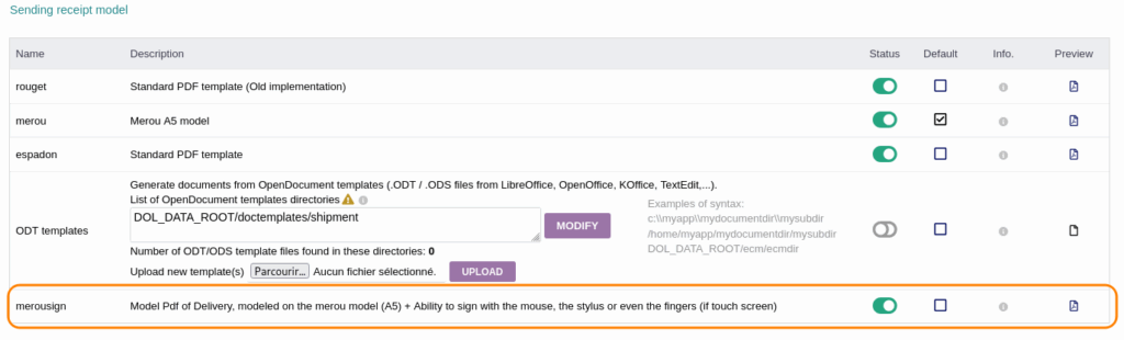 Model pdf "merousign" activation