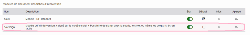 Activation modèle "soleilsign"