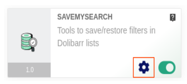 SaveMySearch cog wheel to open config page