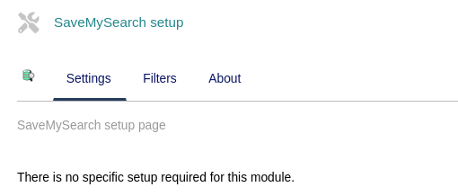 SaveMySearch config page
