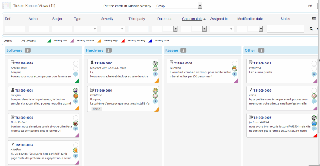 KanTickets Groups kanban view